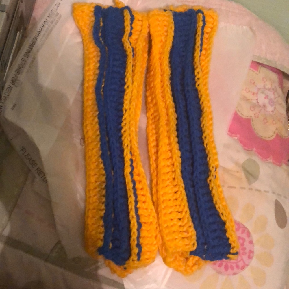 Hand knitted leg warmers